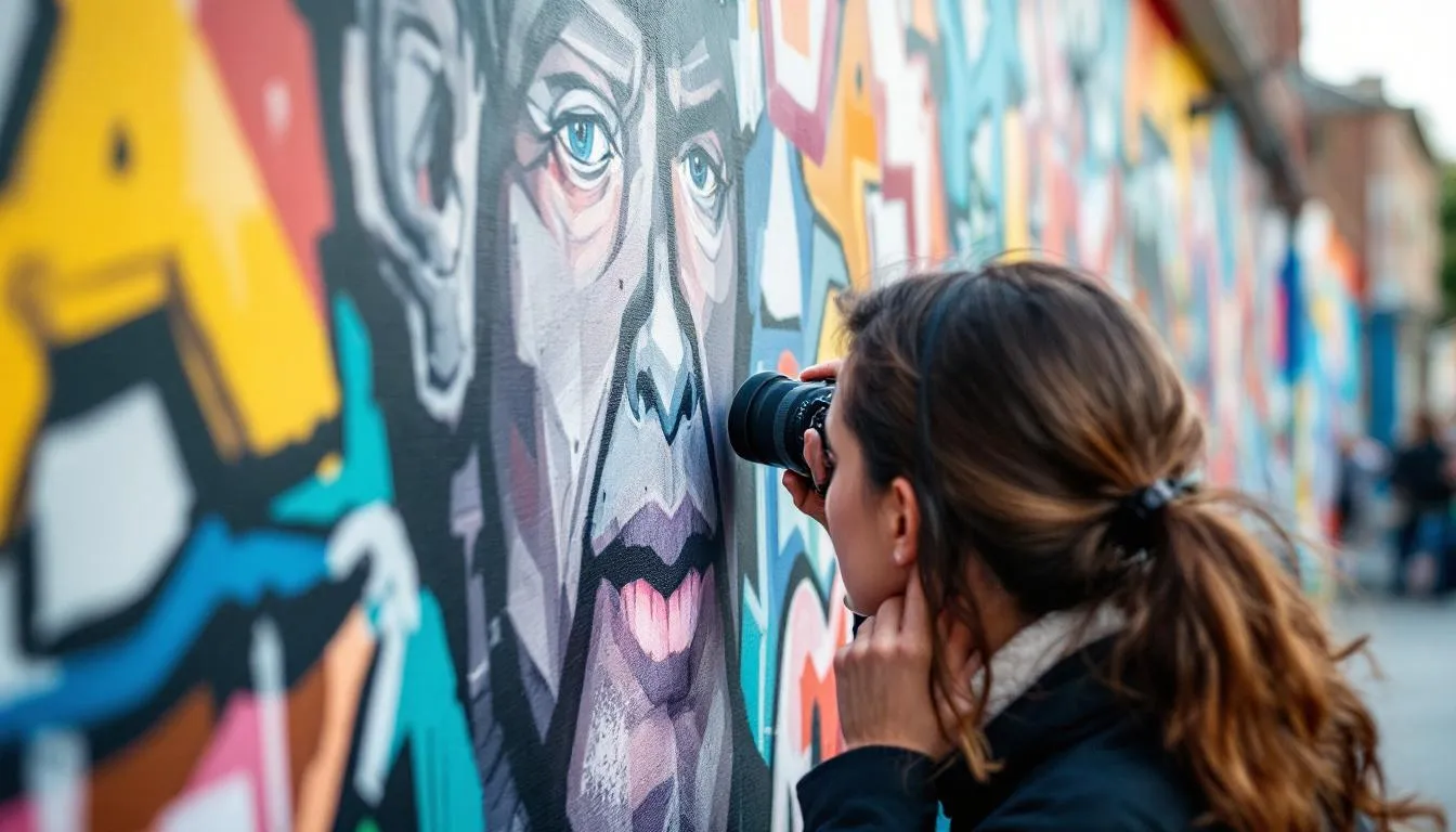 Editorial photograph representing the concept of mural painting