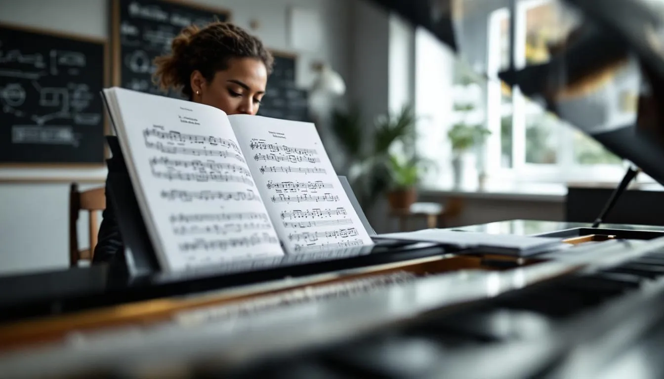 Editorial photograph representing the concept of music theory