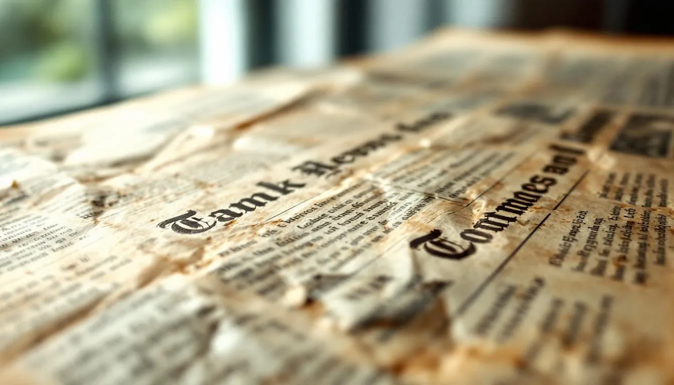 Editorial photograph representing the concept of newspaper history