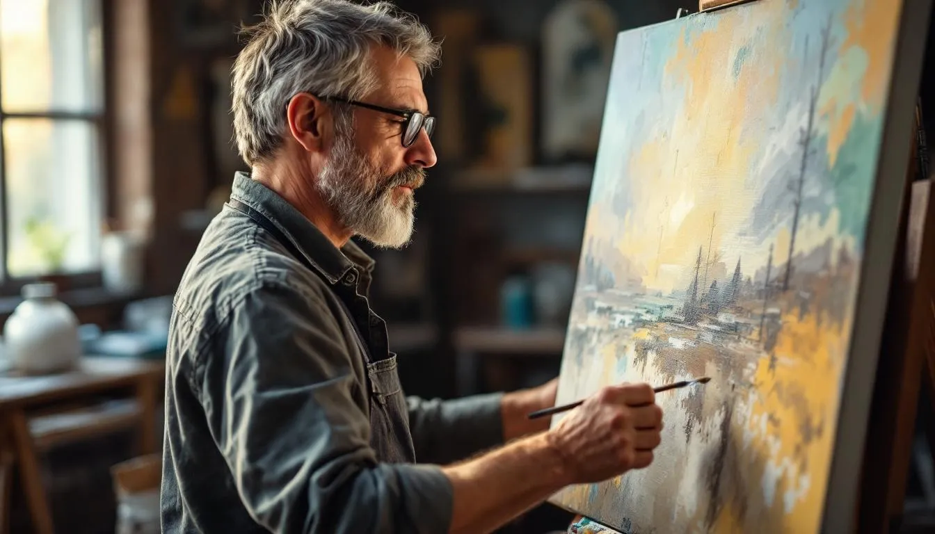 Editorial photograph representing the concept of oil painting