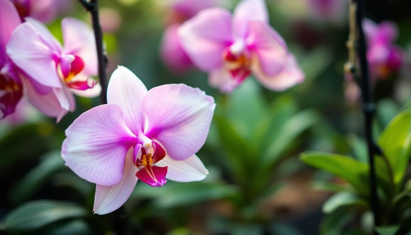 Editorial photograph representing the concept of orchid growing