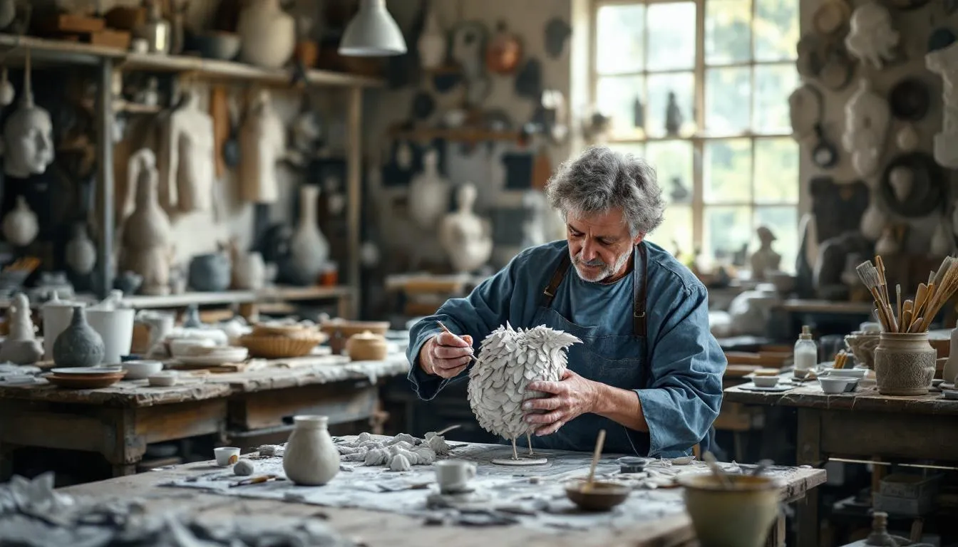 Editorial photograph representing the concept of papier-mache