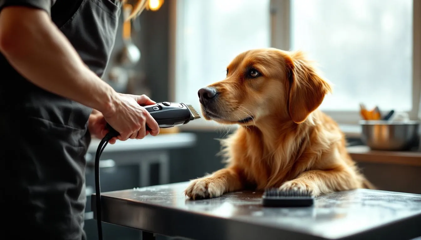 Editorial photograph representing the concept of pet grooming
