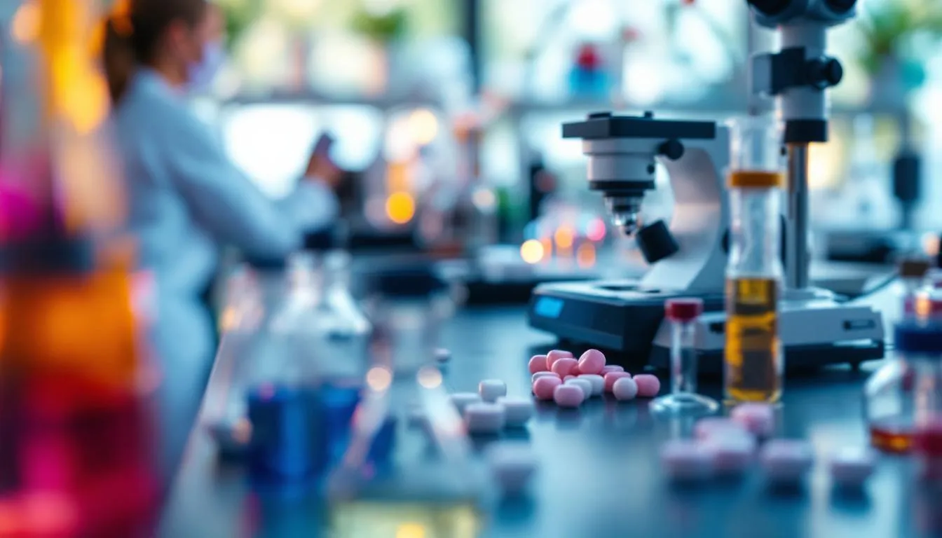 Editorial photograph representing the concept of pharmaceutical chemistry