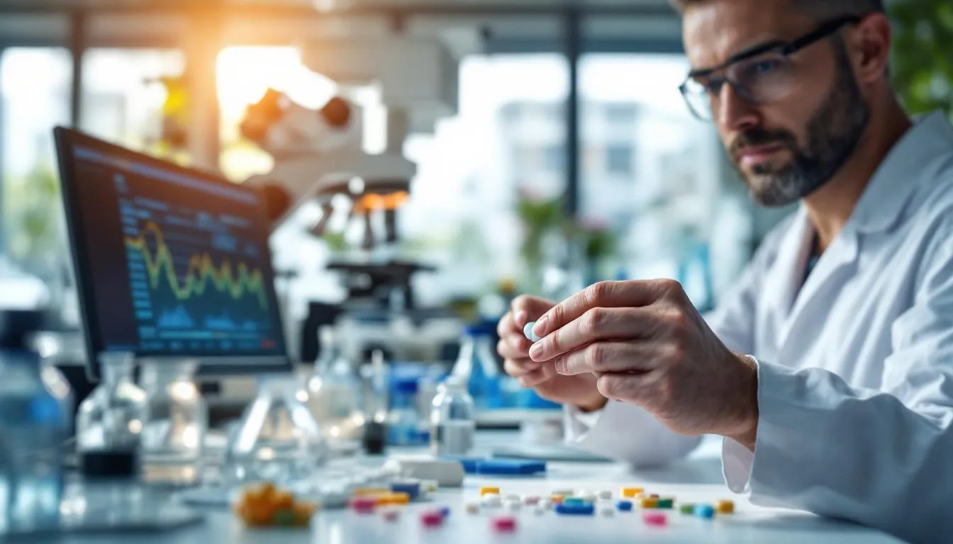 Editorial photograph representing the concept of pharmacology