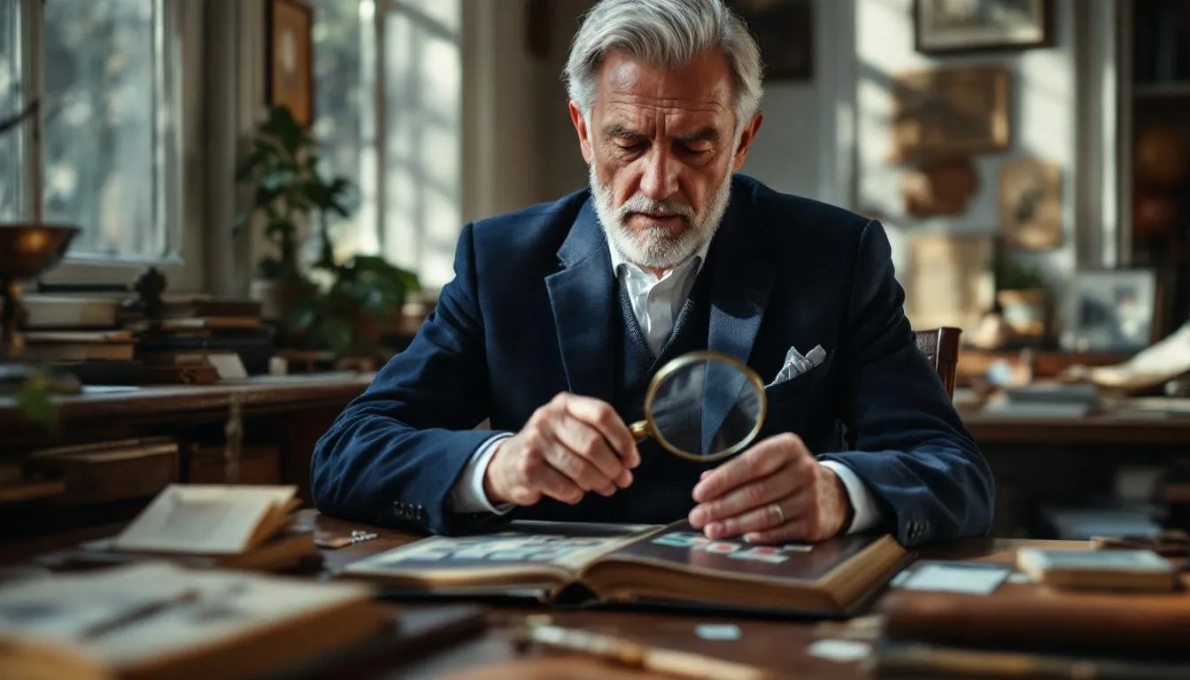 Editorial photograph representing the concept of philately