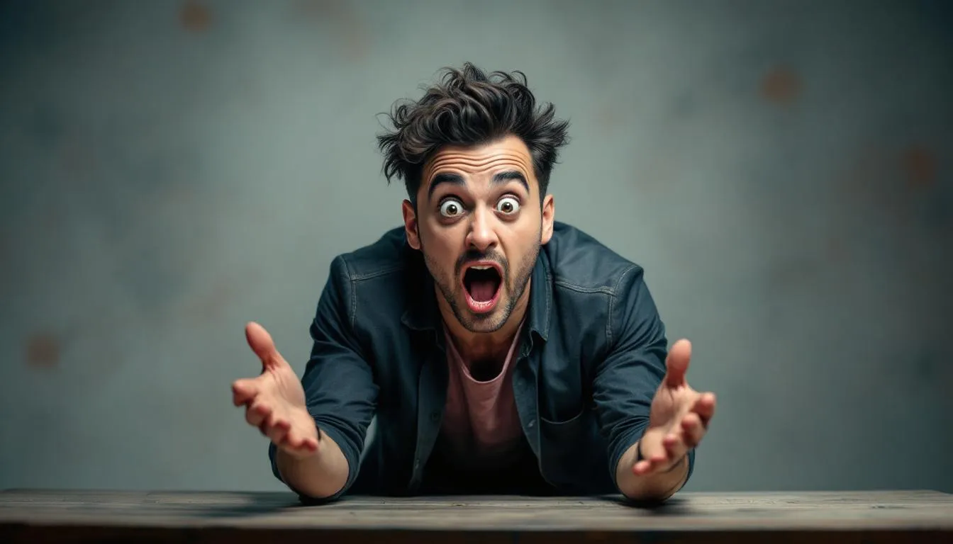 Editorial photograph representing the concept of physical comedy