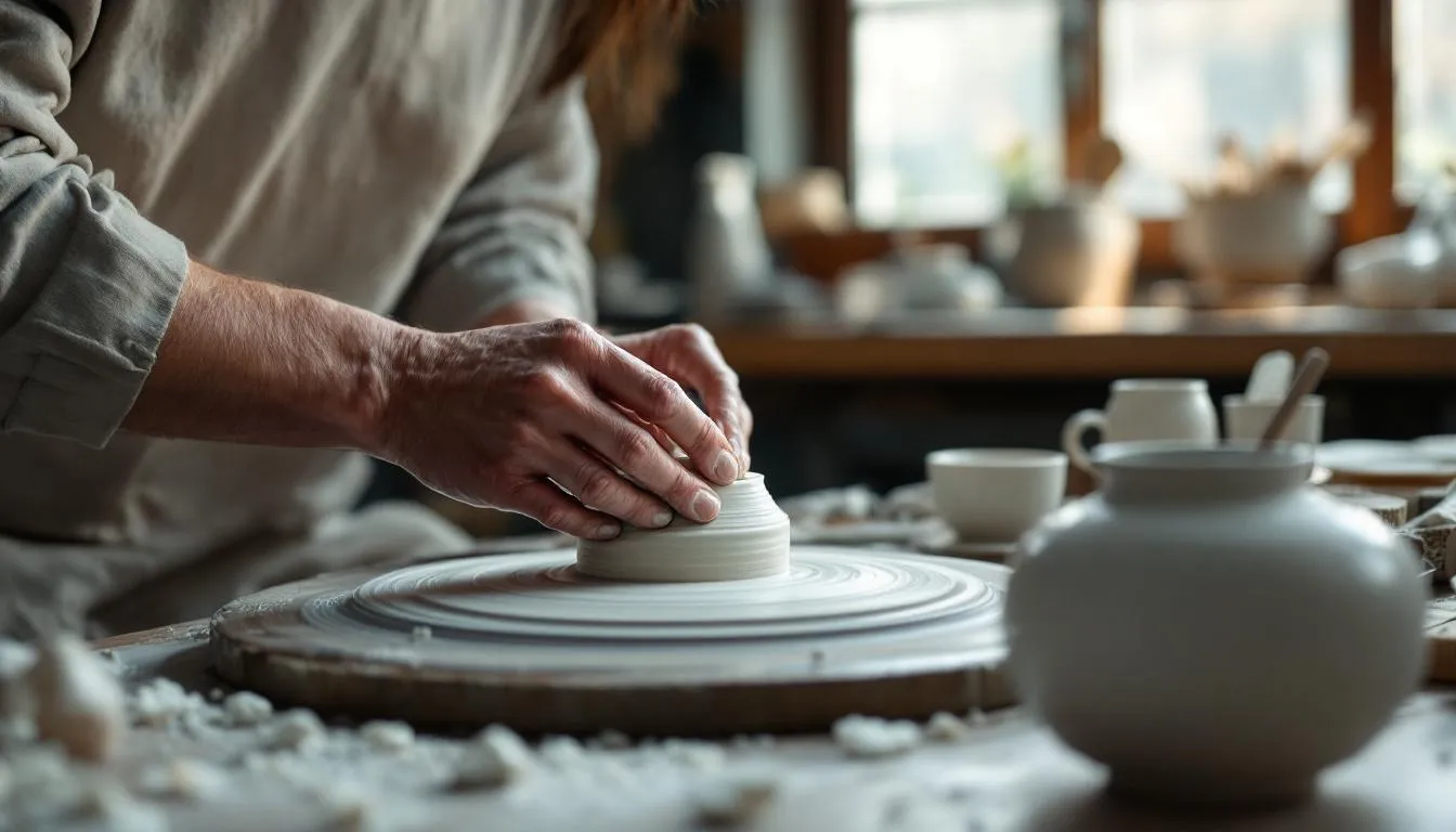 Editorial photograph representing the concept of porcelain making