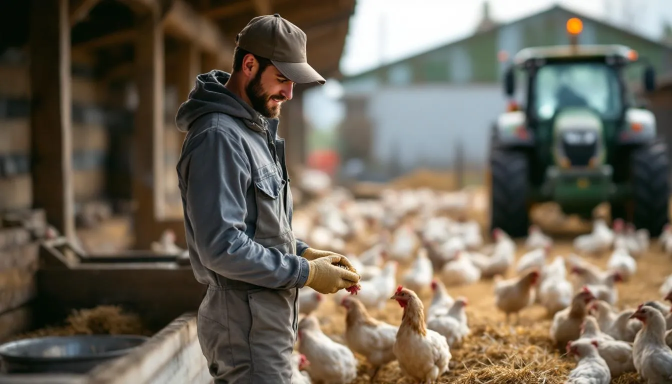 Editorial photograph representing the concept of poultry farming
