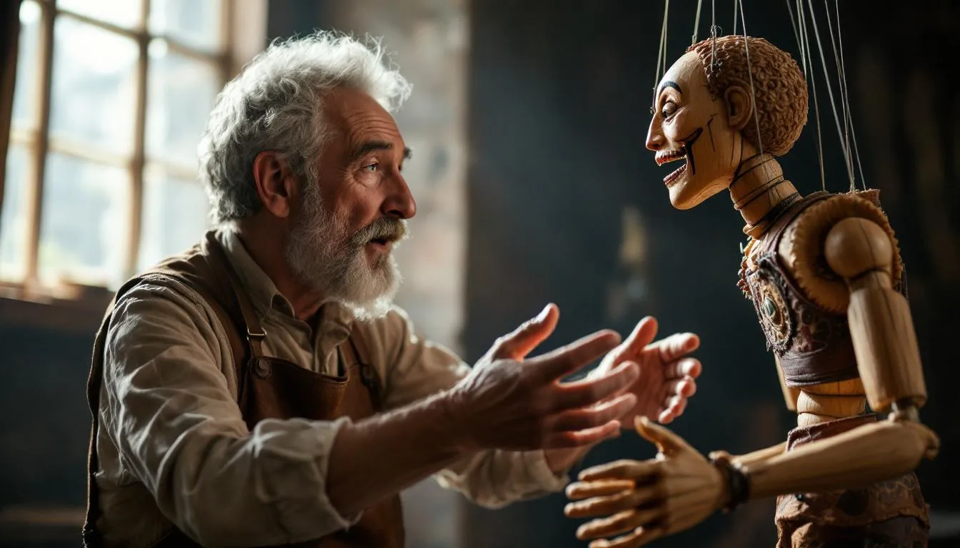 Editorial photograph representing the concept of puppetry