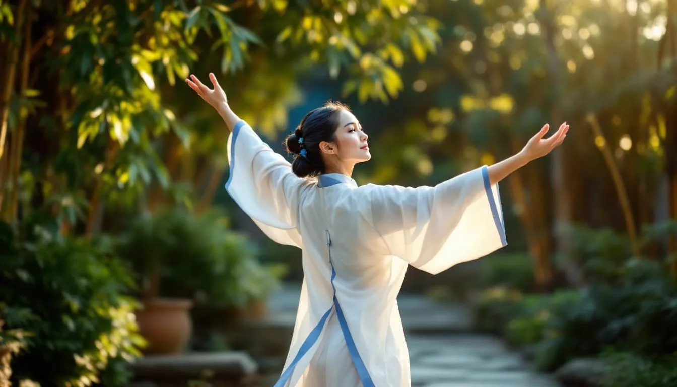 Editorial photograph representing the concept of qigong