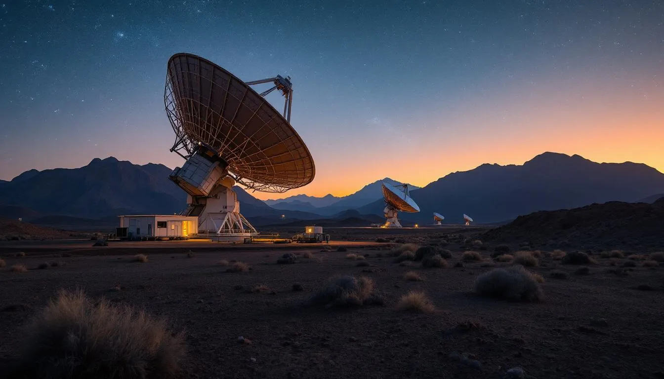 Editorial photograph representing the concept of radio astronomy