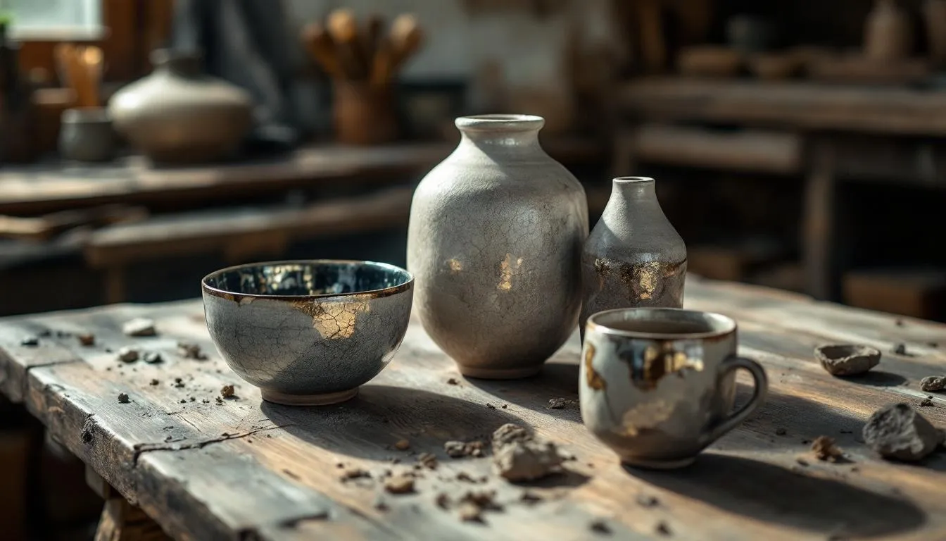 Editorial photograph representing the concept of raku pottery