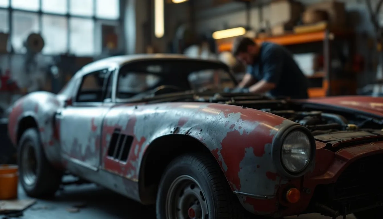 Editorial photograph representing the concept of restoration (automobile)