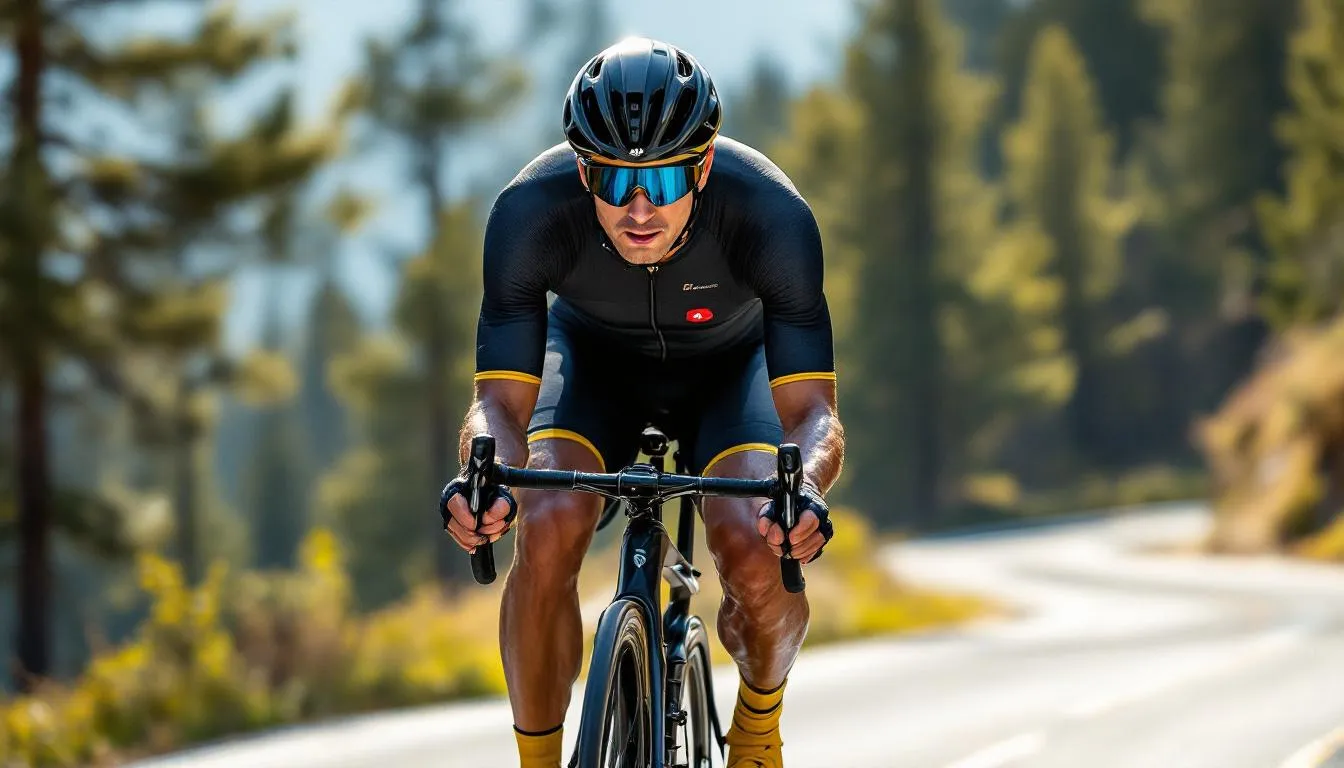 Editorial photograph representing the concept of road cycling