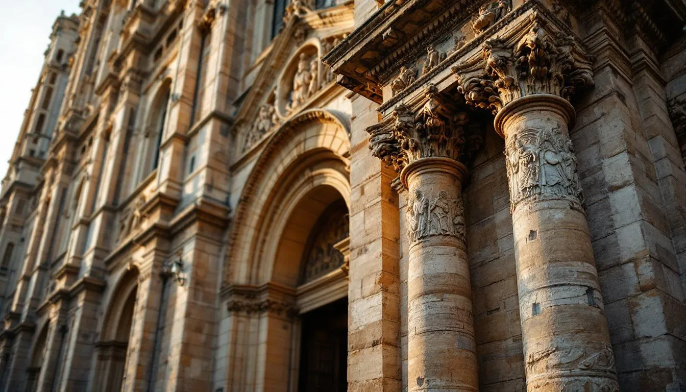 Editorial photograph representing the concept of romanesque architecture