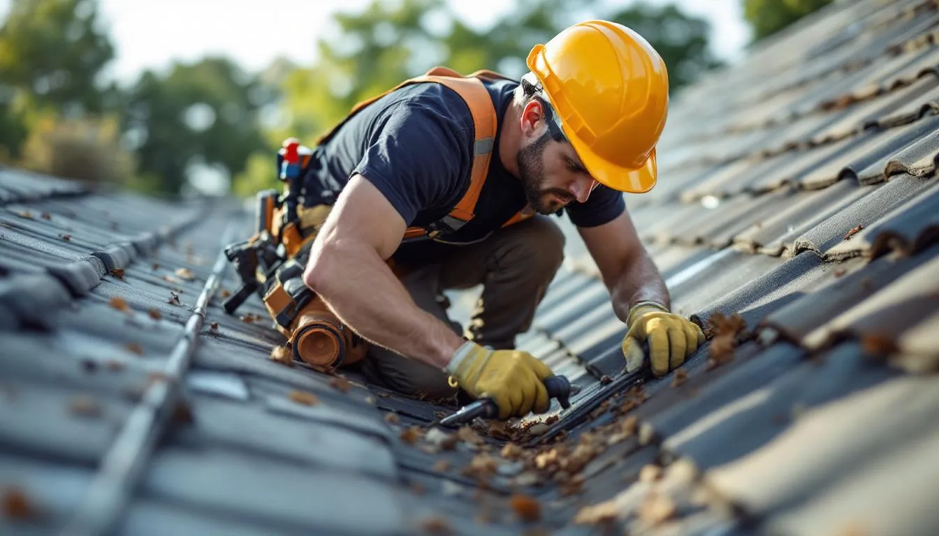 Editorial photograph representing the concept of roofing