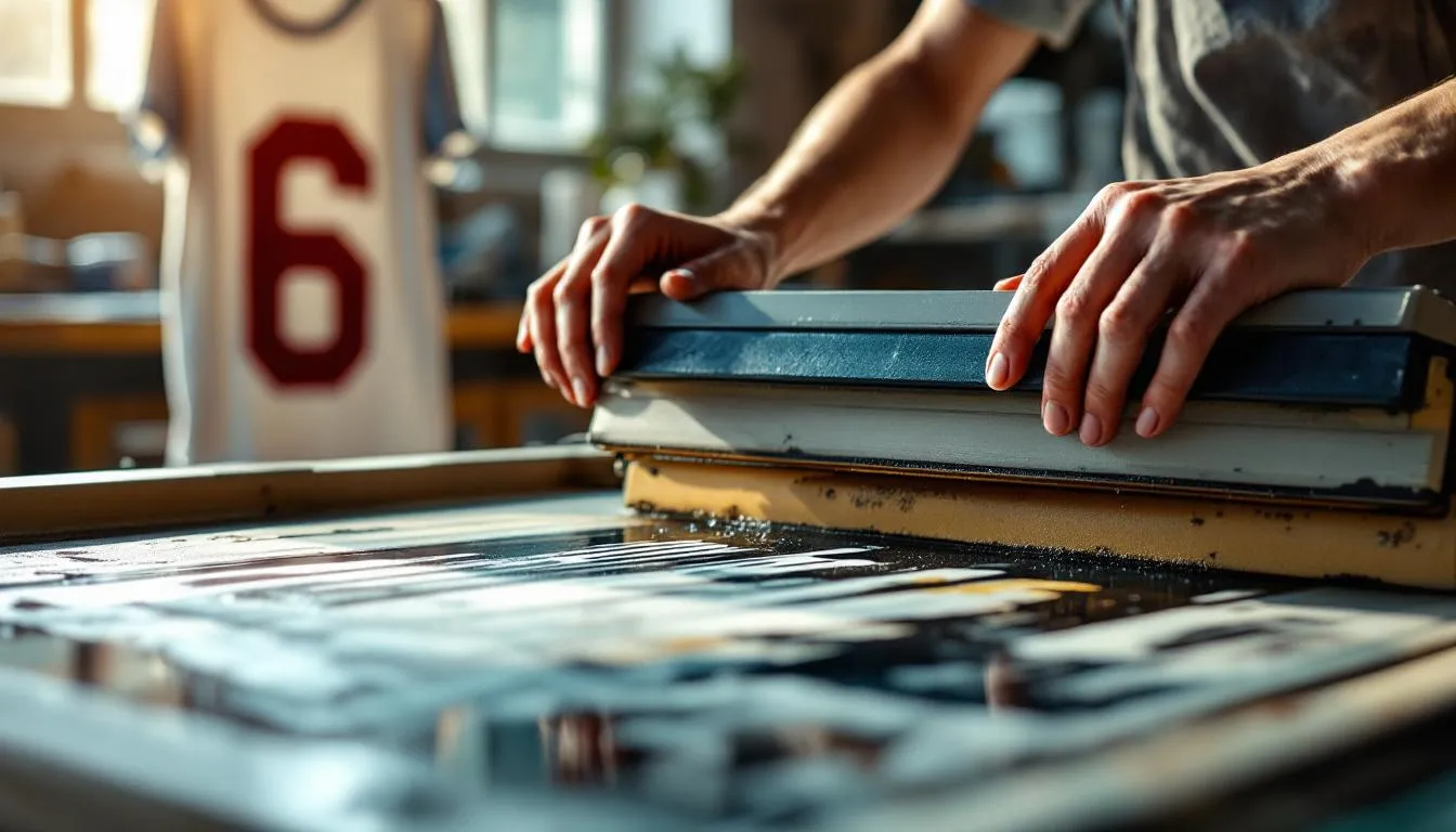 Editorial photograph representing the concept of screen printing