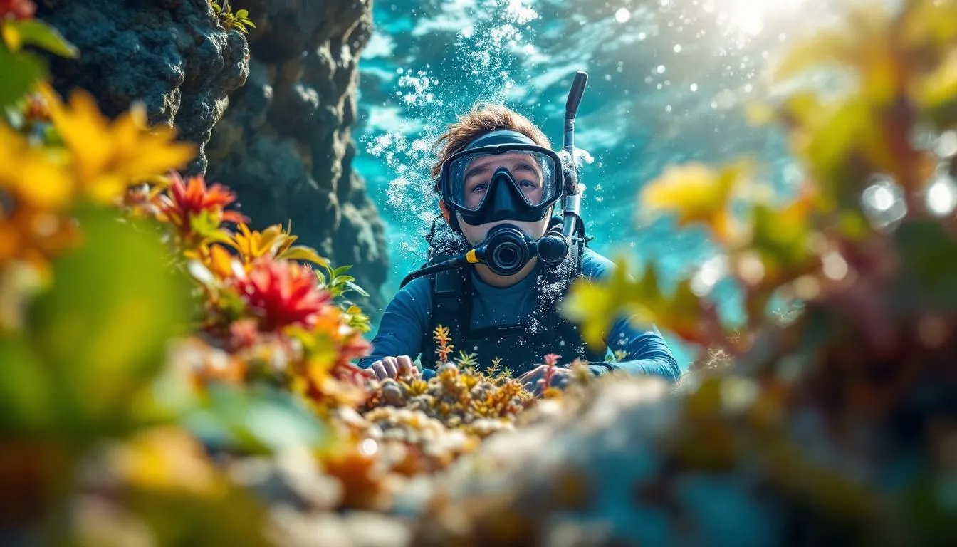 Editorial photograph representing the concept of scuba diving