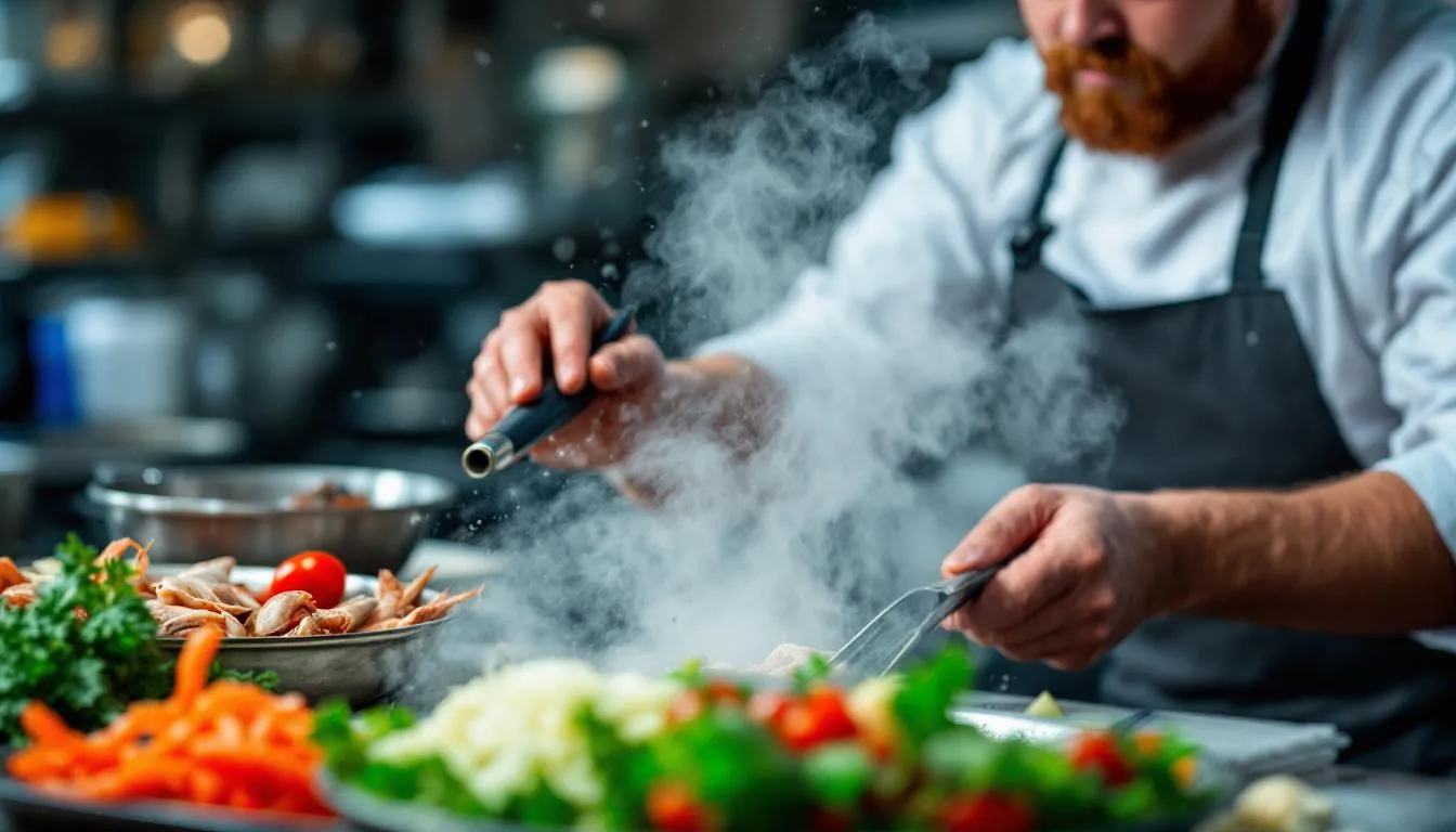 Editorial photograph representing the concept of seafood cookery