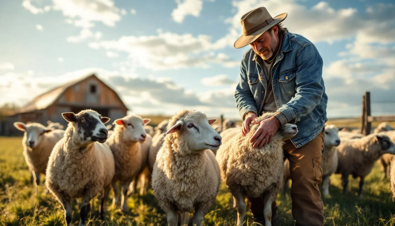 Editorial photograph representing the concept of sheep farming