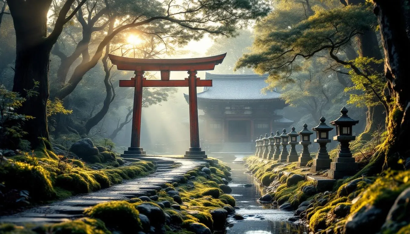 Editorial photograph representing the concept of shintoism