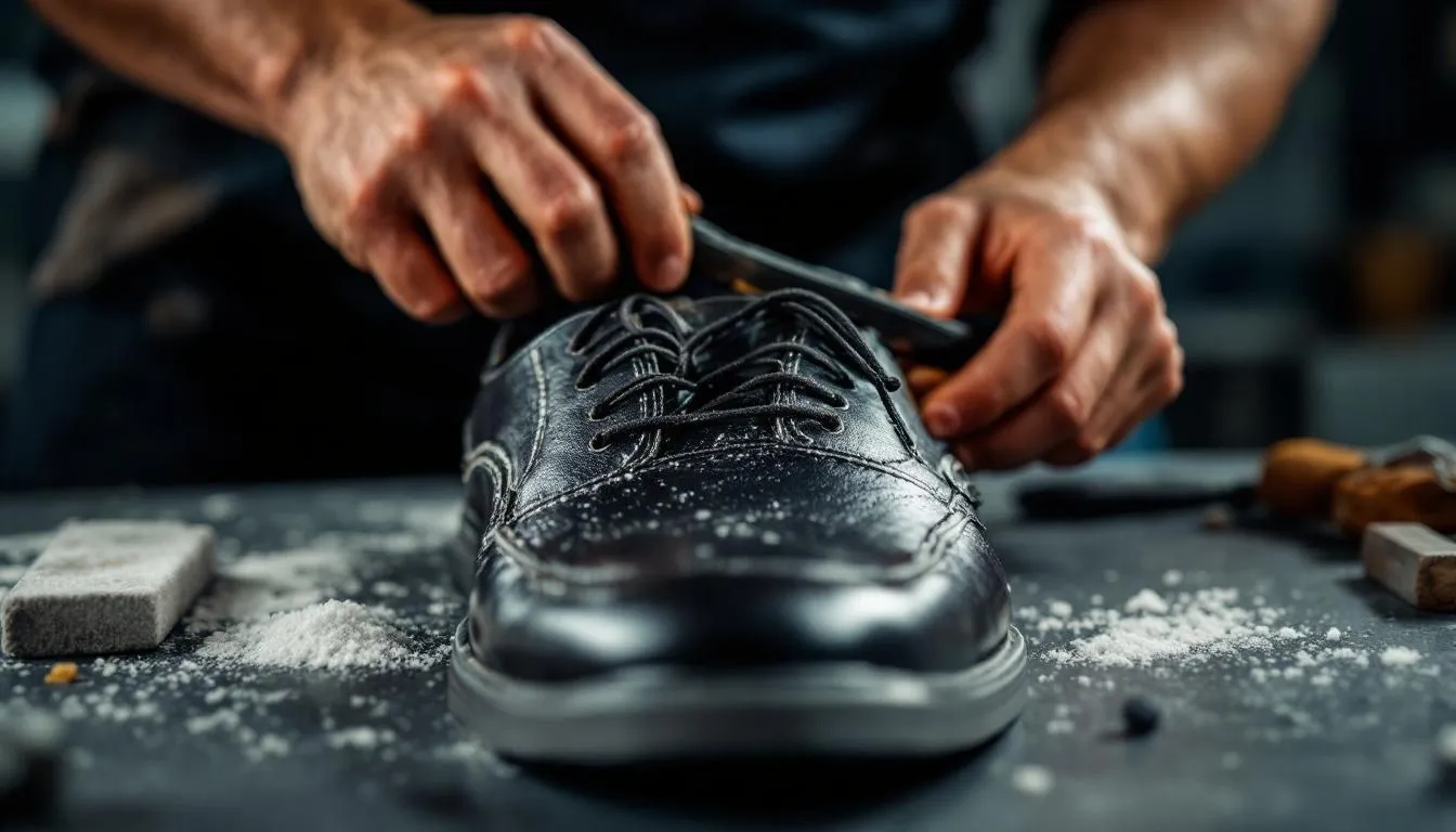 Editorial photograph representing the concept of shoemaking