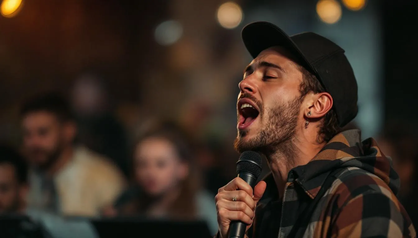 Editorial photograph representing the concept of singing