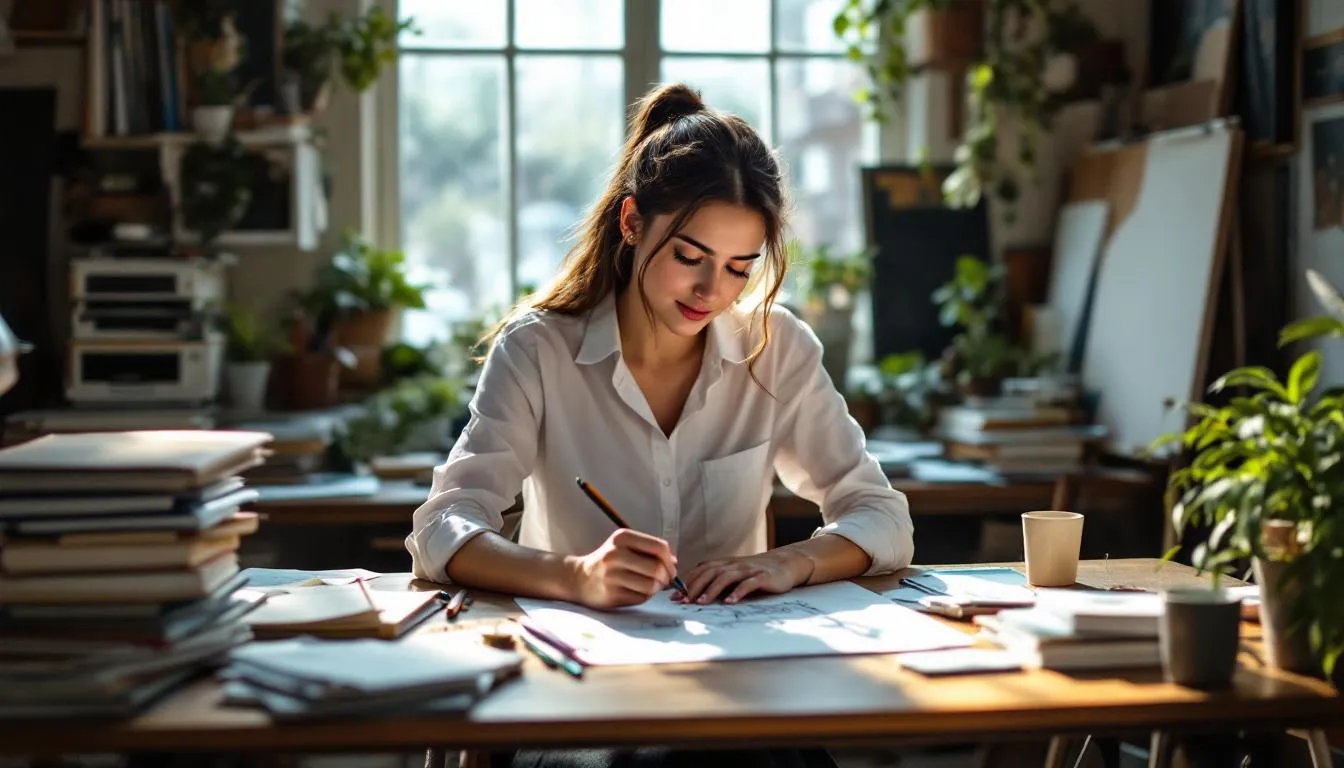 Editorial photograph representing the concept of sketching