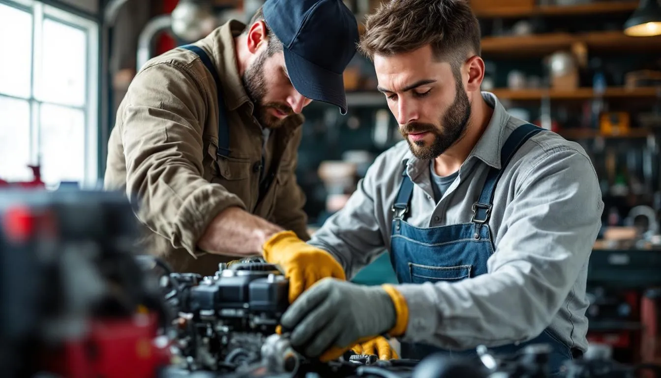 Editorial photograph representing the concept of small engine repair