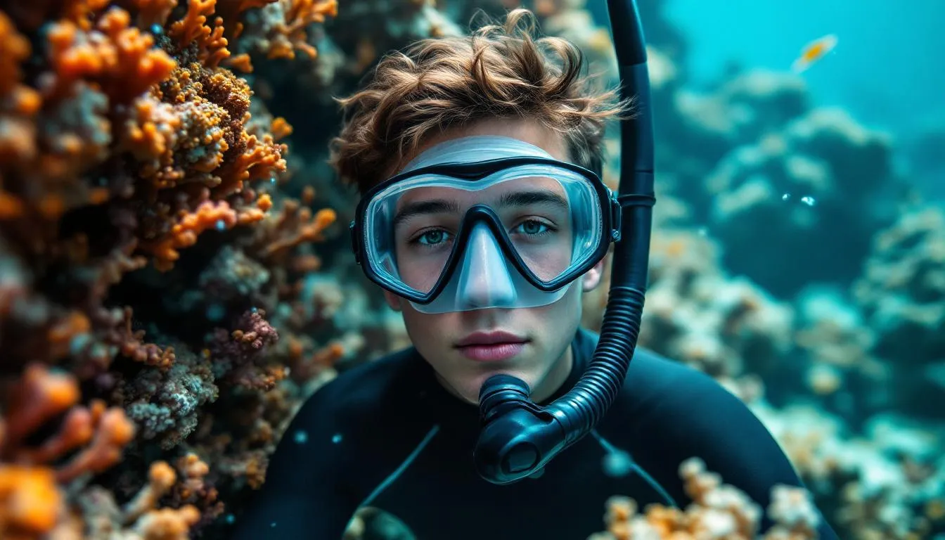 Editorial photograph representing the concept of snorkeling