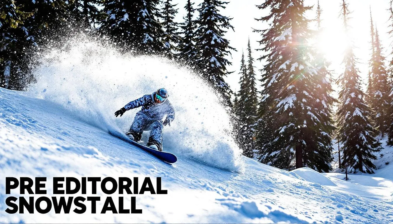 Editorial photograph representing the concept of snowboarding