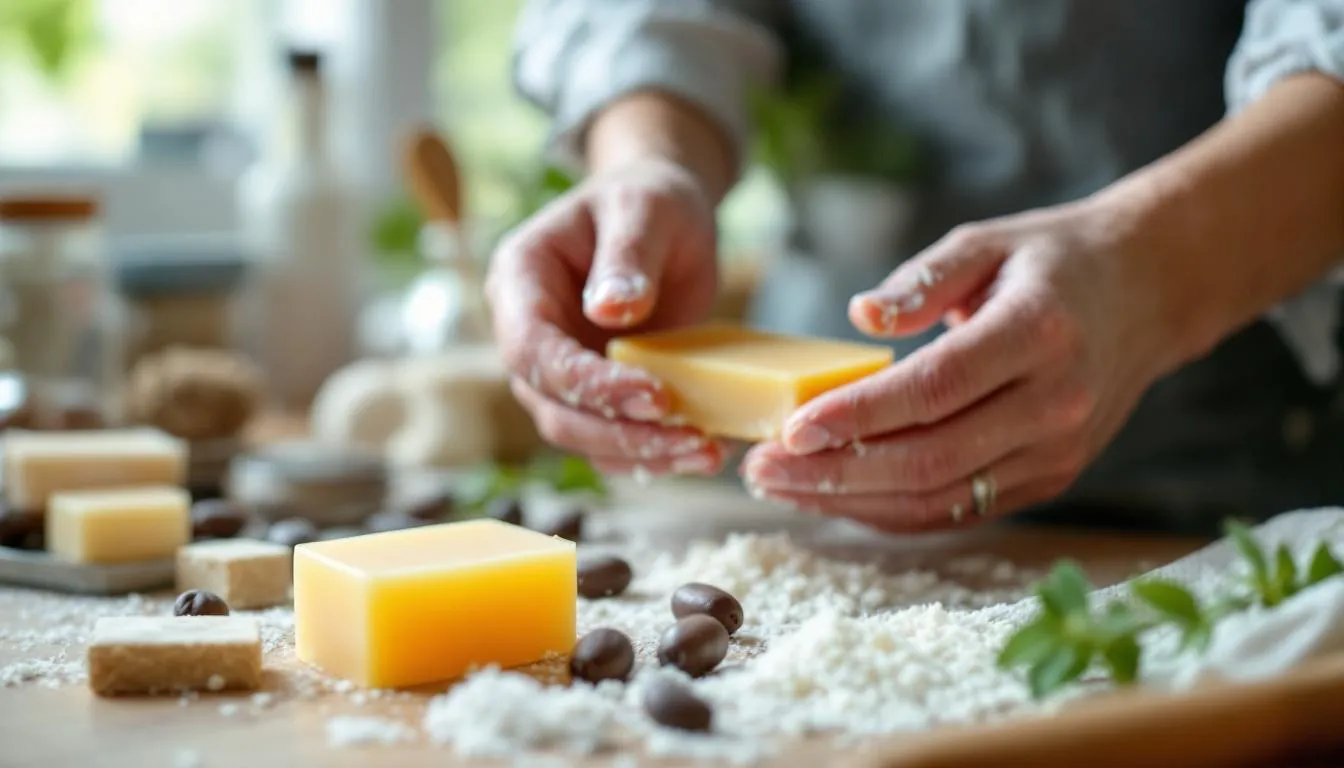 Editorial photograph representing the concept of soap making