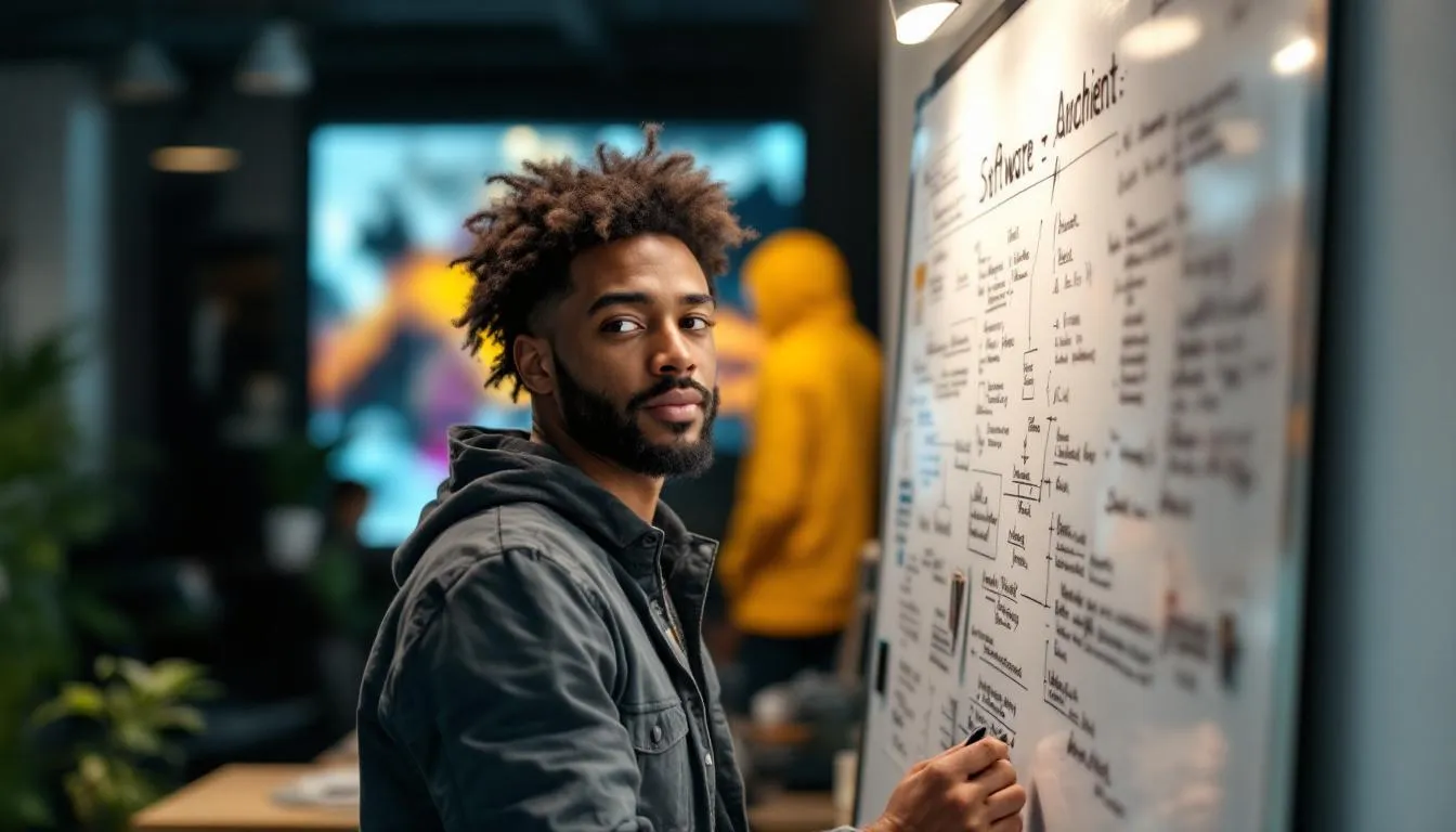 Editorial photograph representing the concept of software architecture