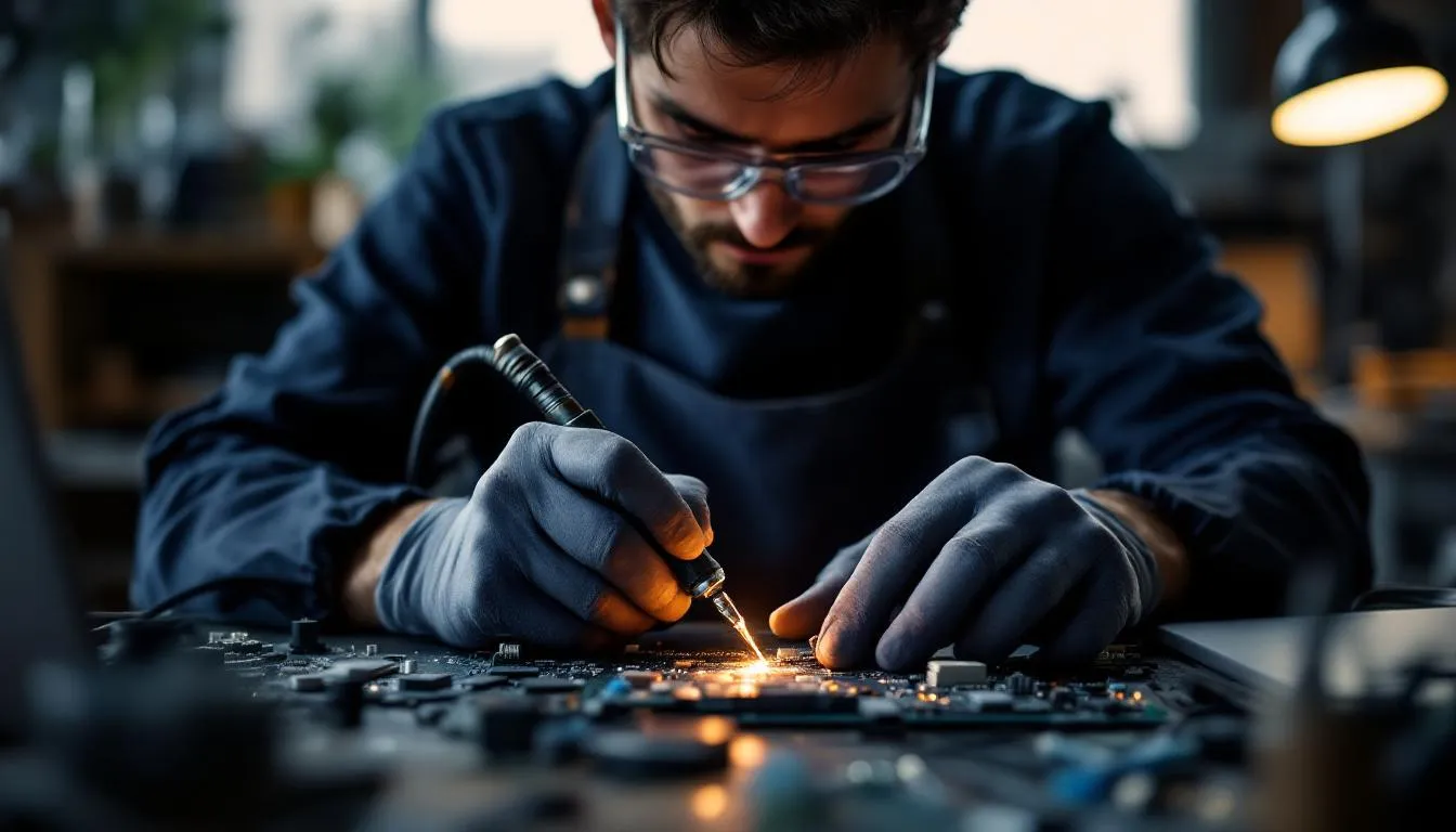 Editorial photograph representing the concept of soldering