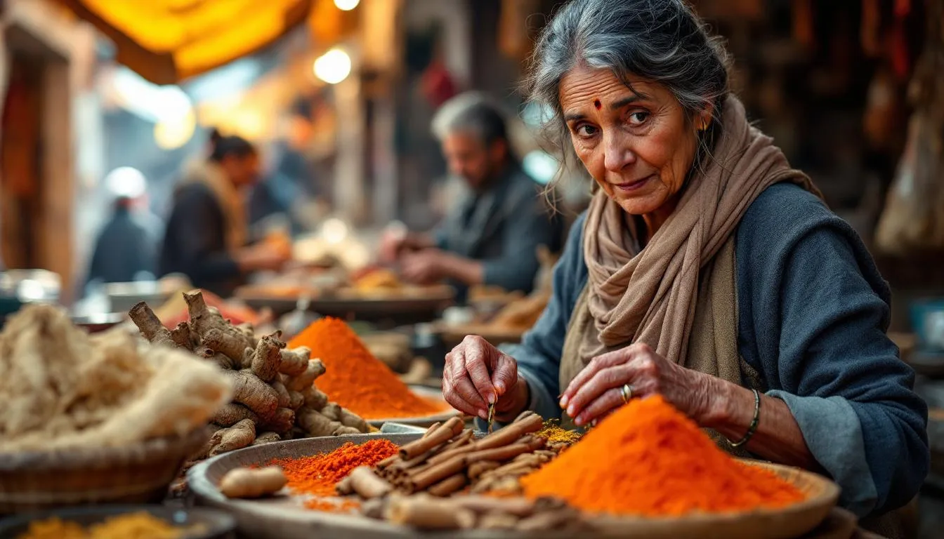 Editorial photograph representing the concept of spice trade history