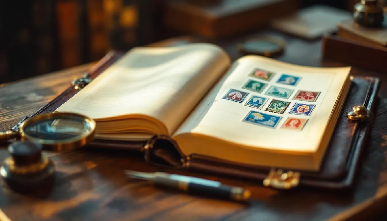 Editorial photograph representing the concept of stamp collecting