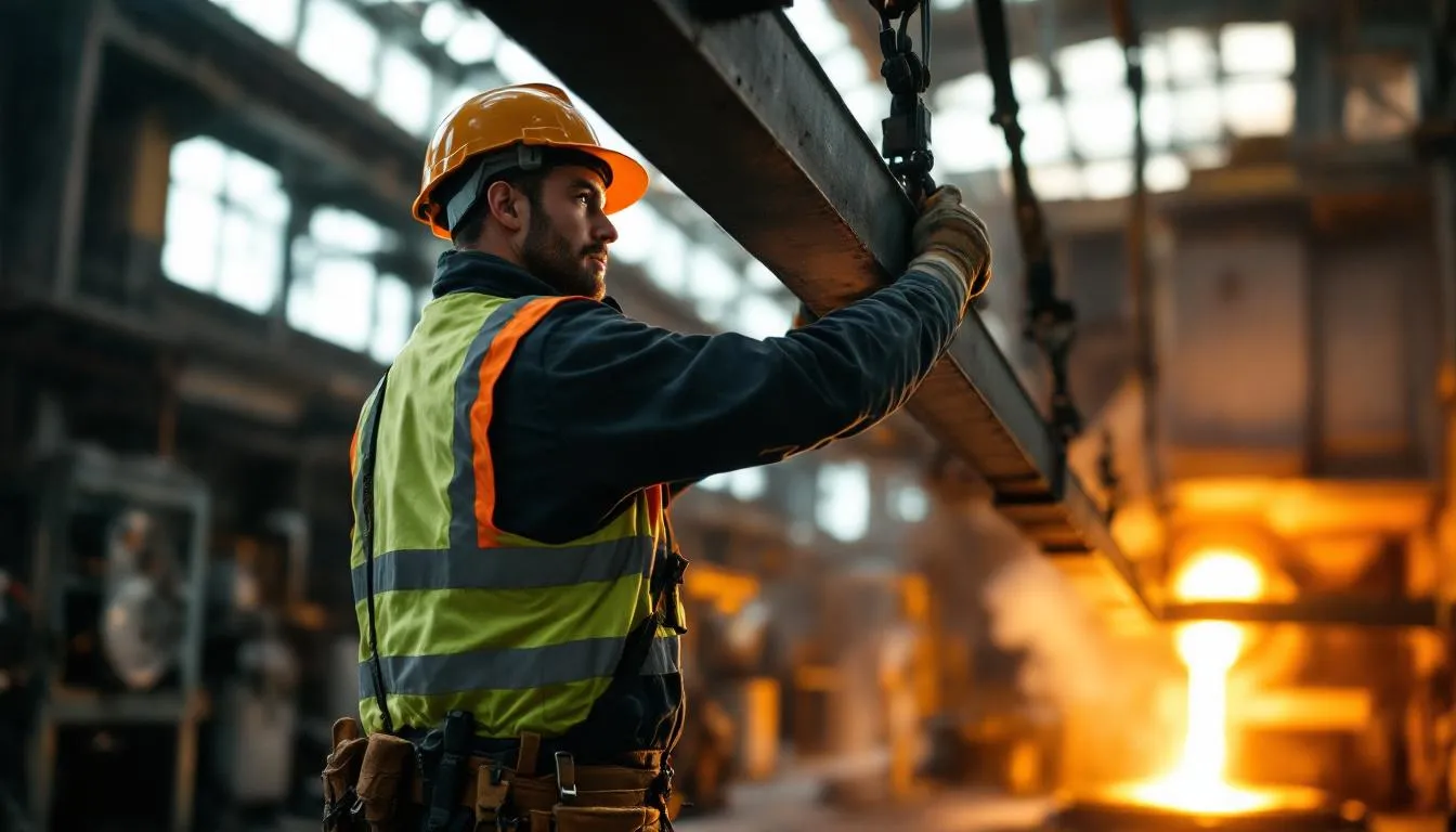 Editorial photograph representing the concept of steel production