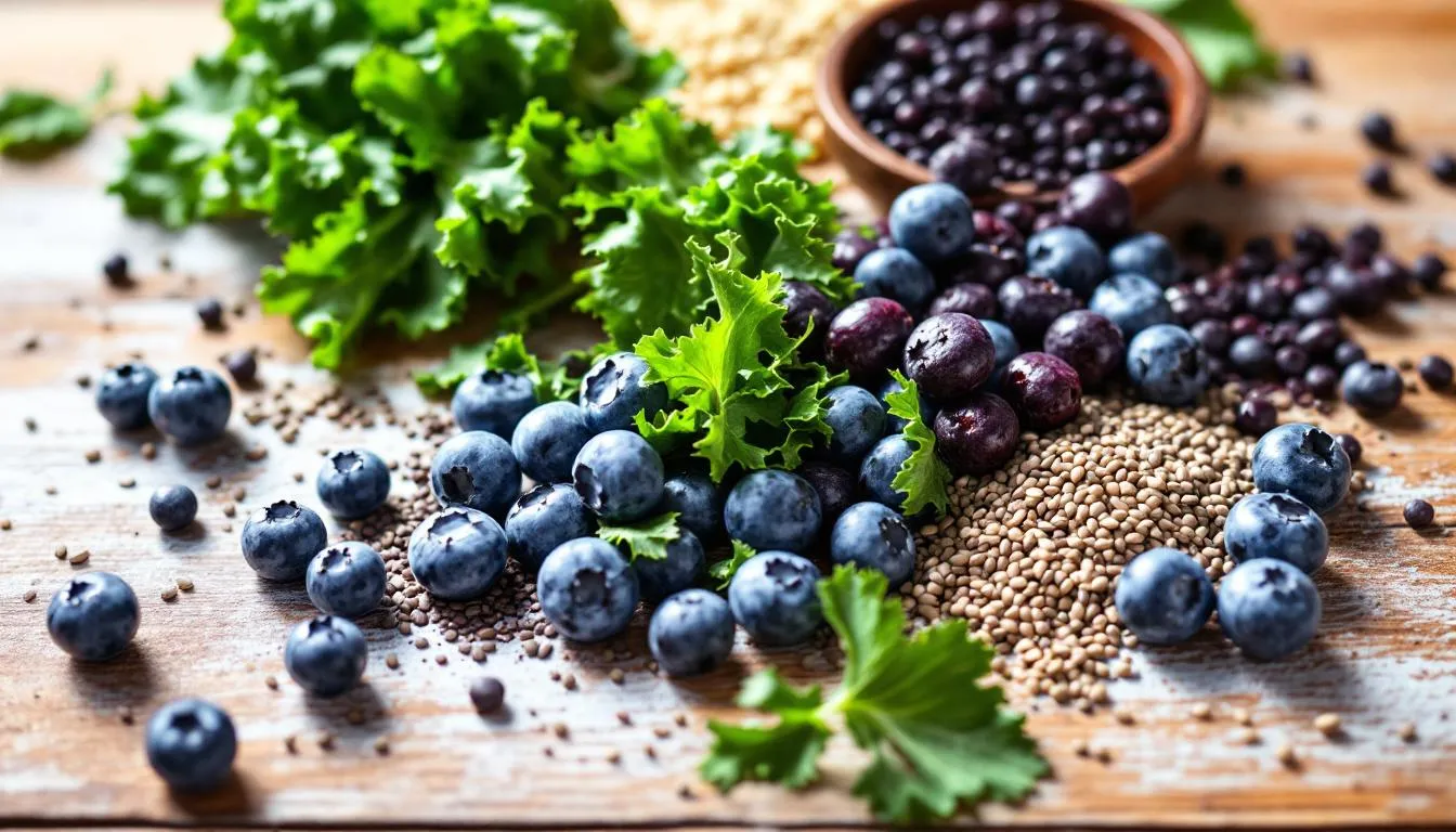 Editorial photograph representing the concept of superfoods