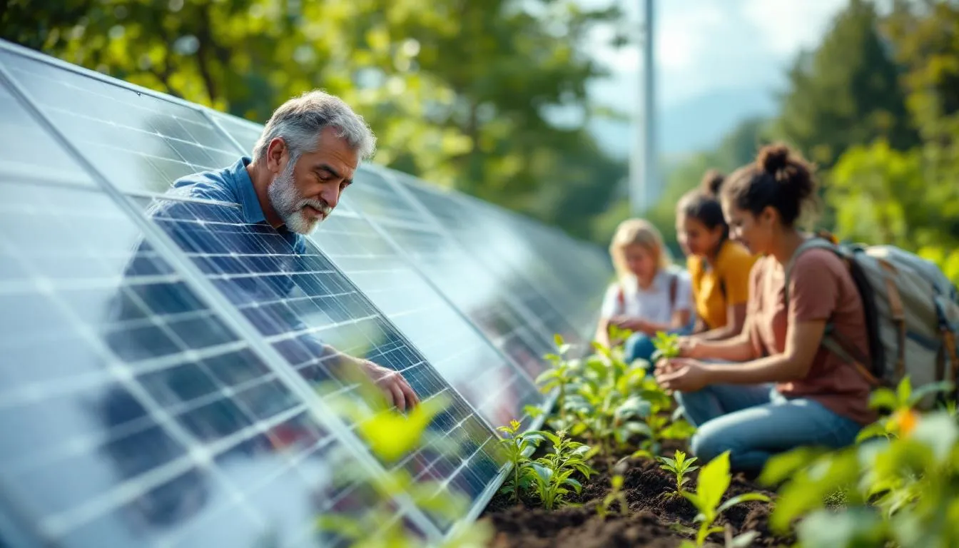 Editorial photograph representing the concept of sustainable development