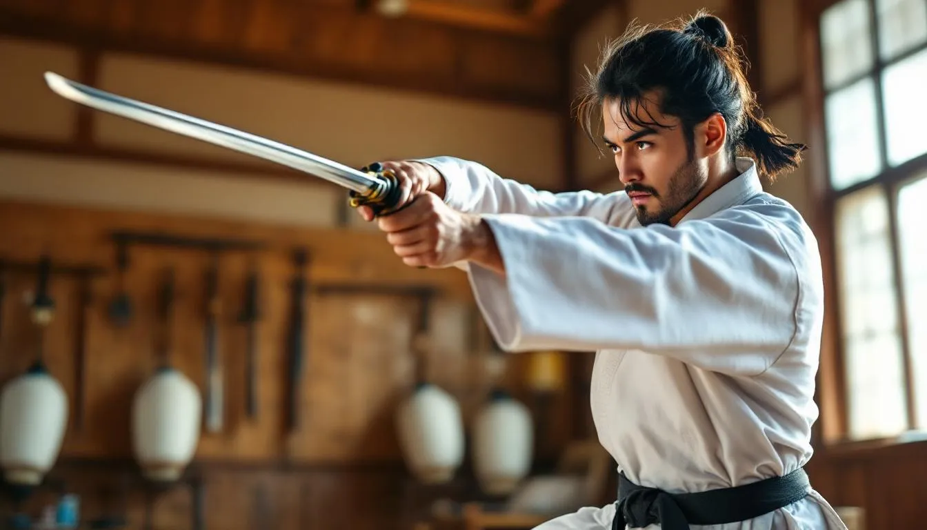 Editorial photograph representing the concept of swordsmanship