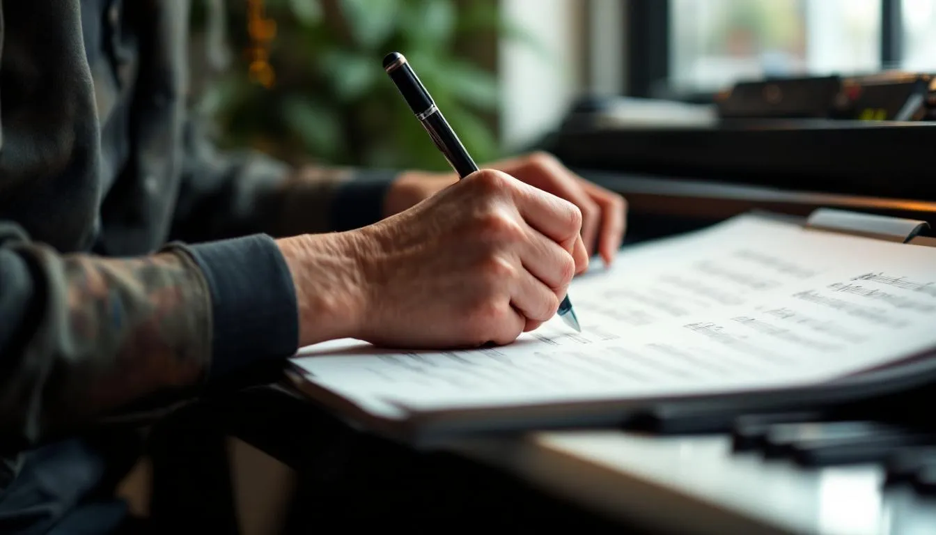 Editorial photograph representing the concept of symphony composition