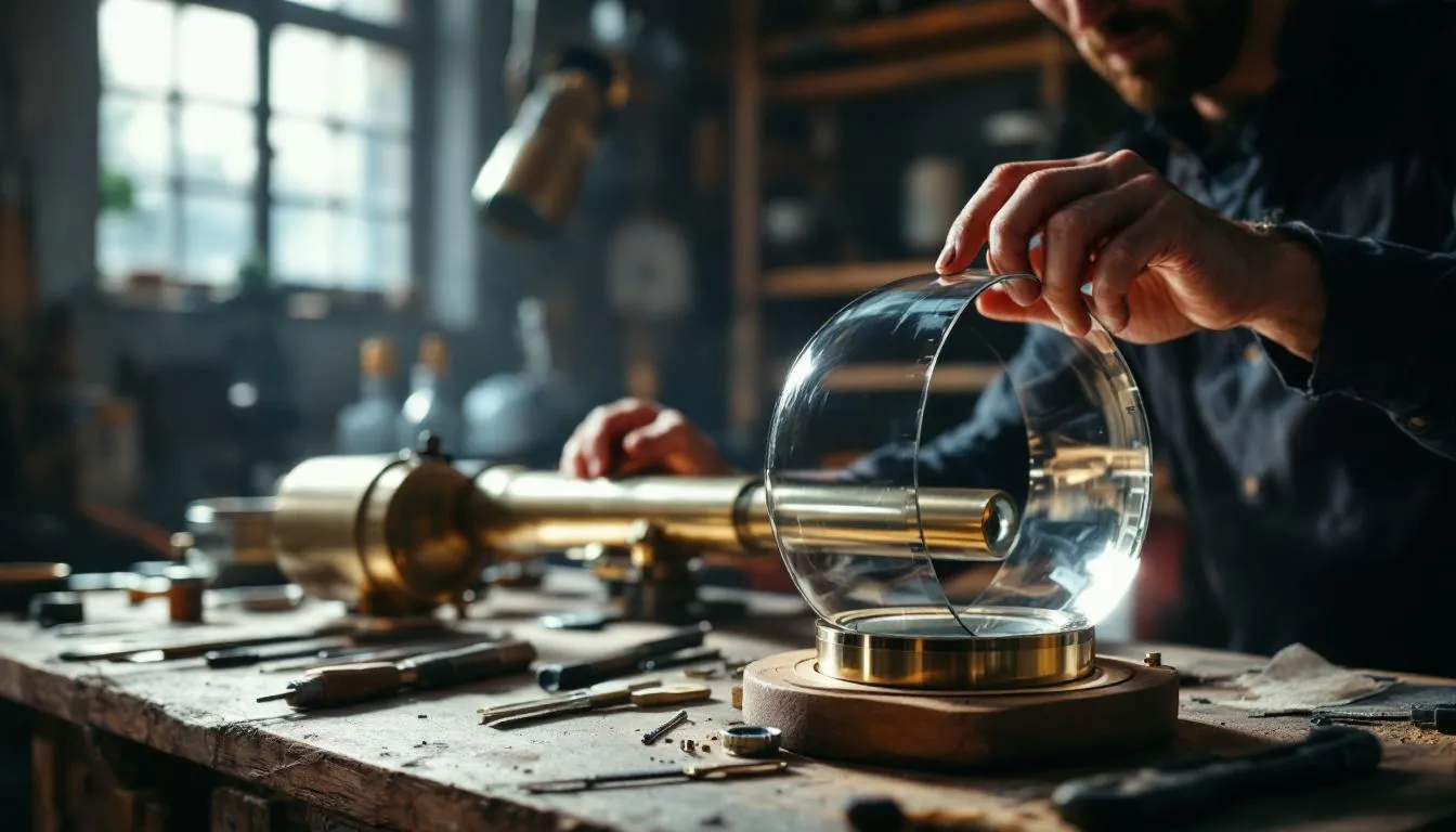 Editorial photograph representing the concept of telescope making