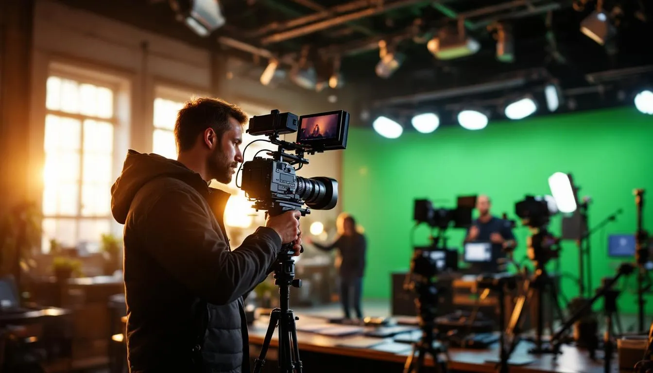 Editorial photograph representing the concept of television production