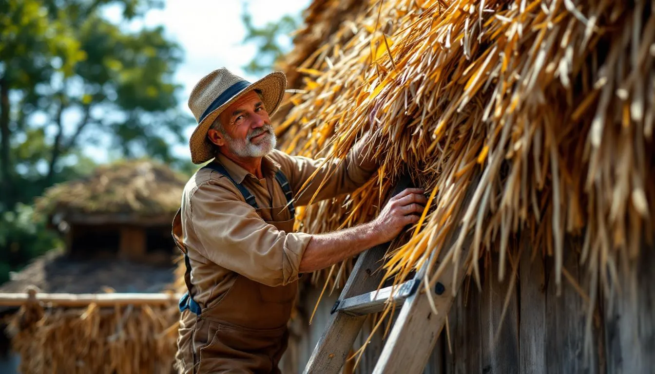 Editorial photograph representing the concept of thatching