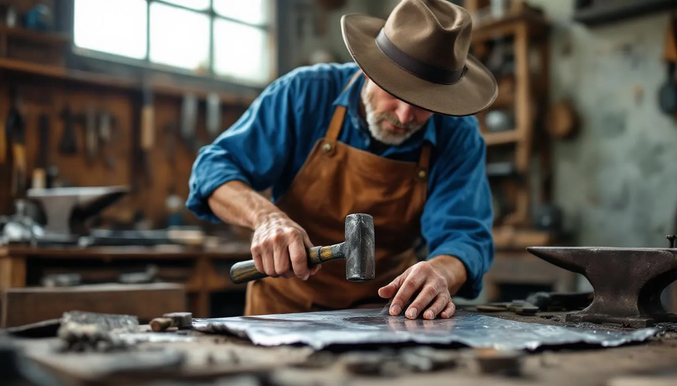 Editorial photograph representing the concept of tinsmithing
