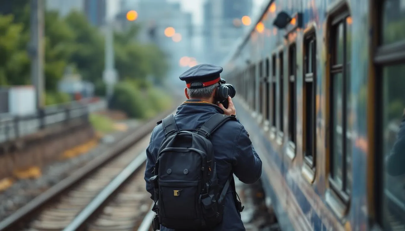 Editorial photograph representing the concept of train spotting