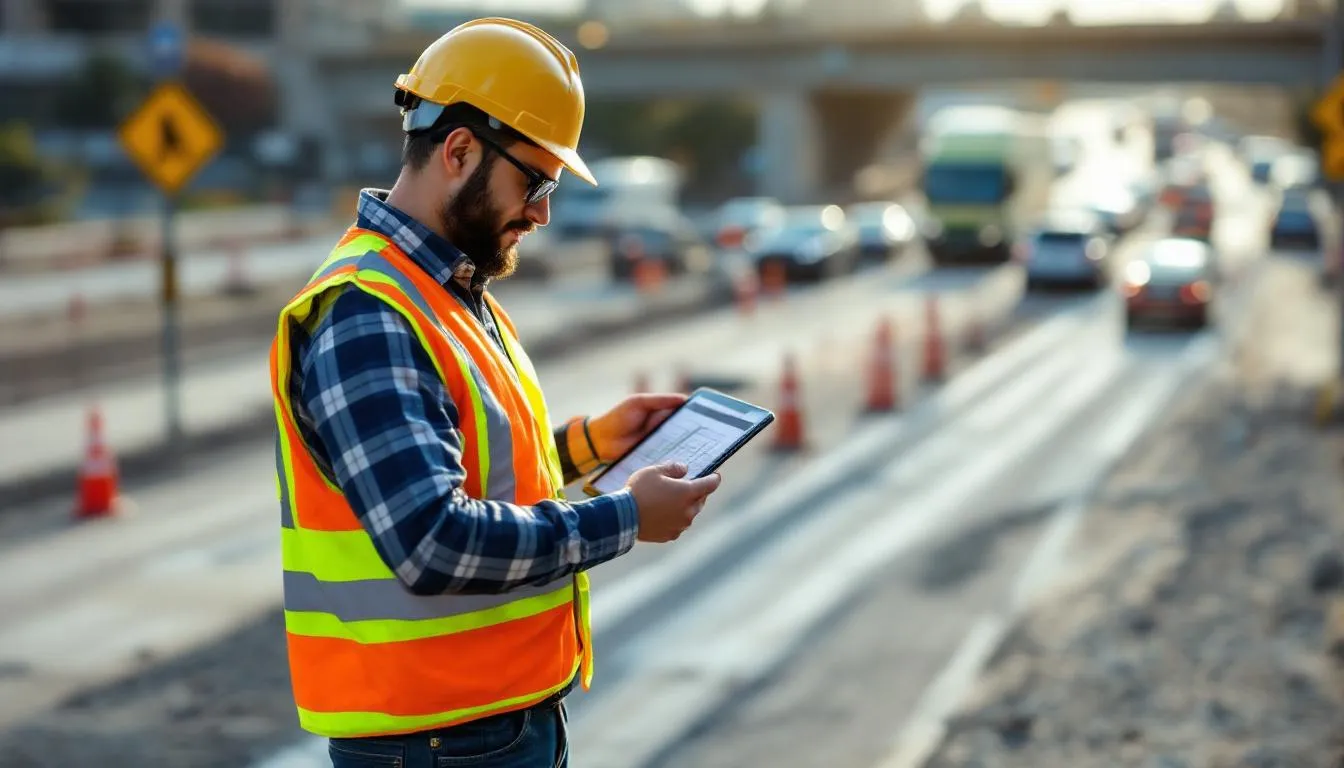 Editorial photograph representing the concept of transportation engineering