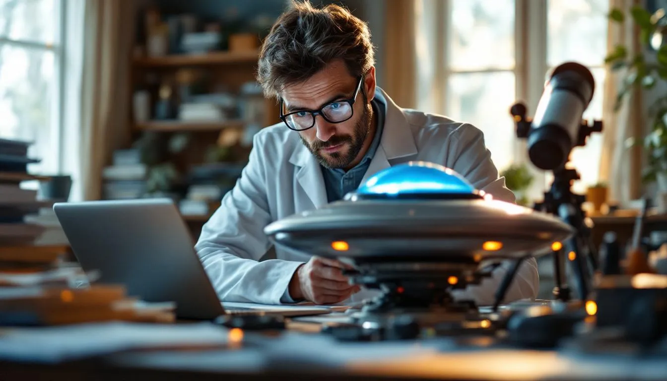 Editorial photograph representing the concept of ufology