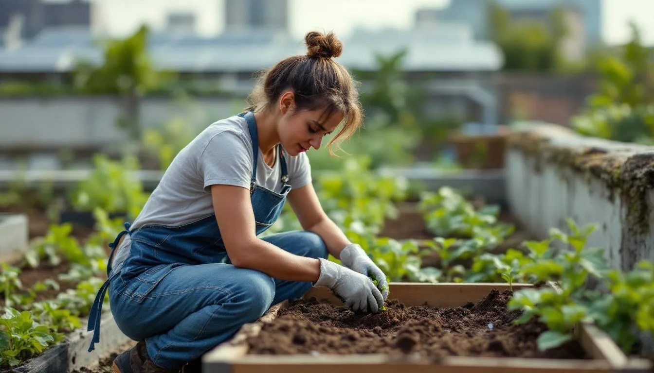 Editorial photograph representing the concept of urban farming